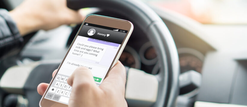 Texting,While,Driving,Car.,Irresponsible,Man,Sending,Sms,And,Using